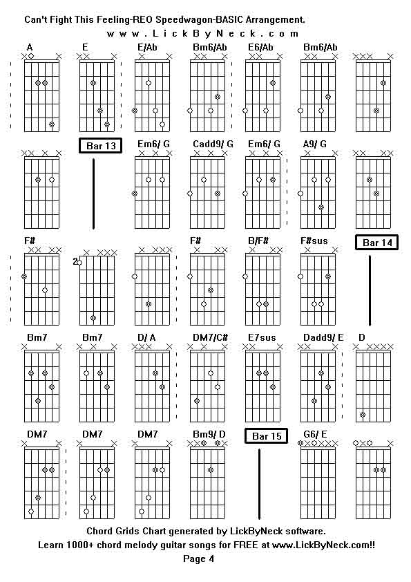 Chord Grids Chart of chord melody fingerstyle guitar song-Can't Fight This Feeling-REO Speedwagon-BASIC Arrangement,generated by LickByNeck software.